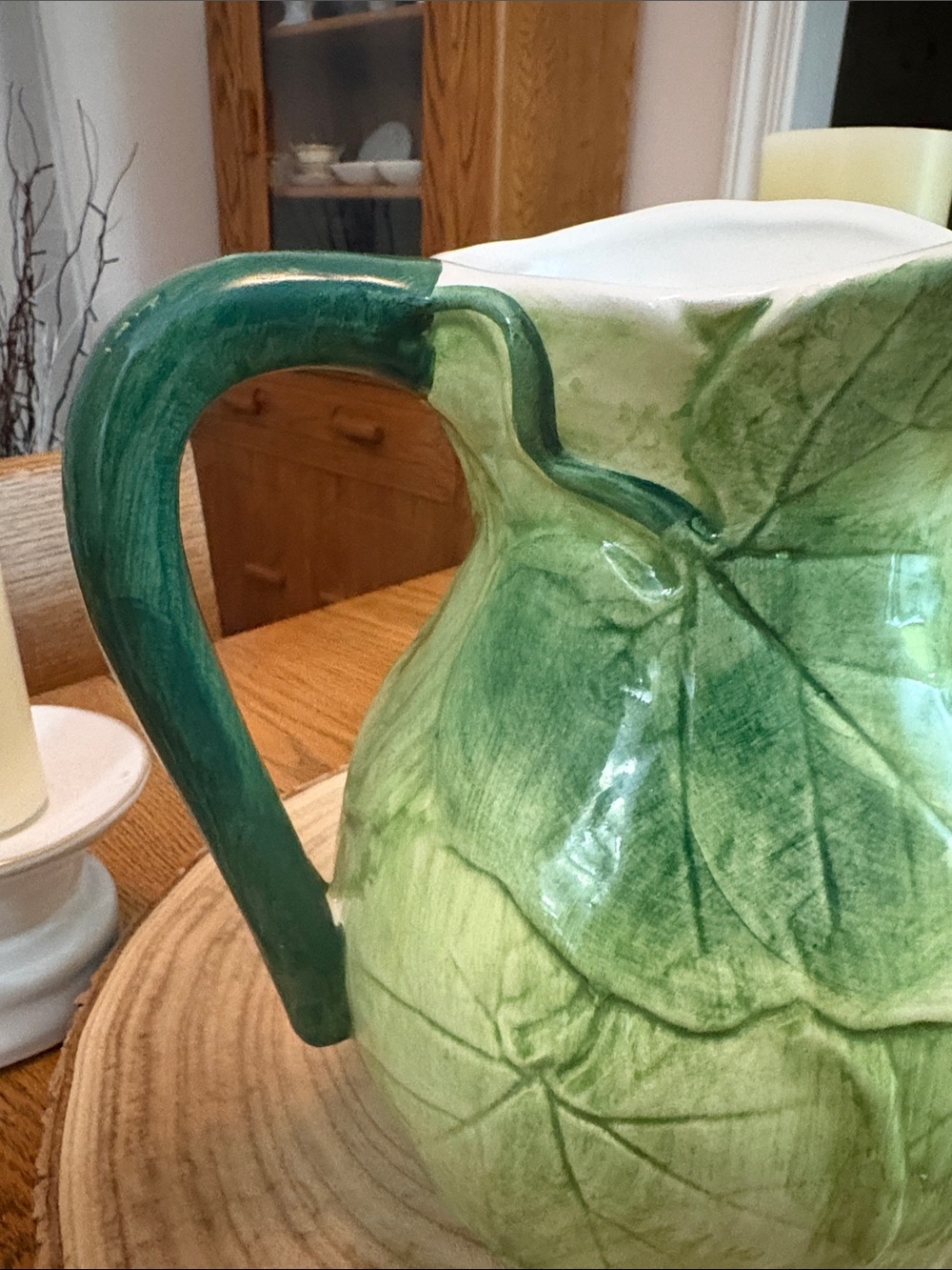Vintage Cantaloupe Pitcher Vase, Made by Valli Ceramiche, Italy - Picture 5 of 10